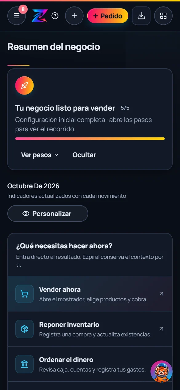 Ezpiral abierto en un teléfono